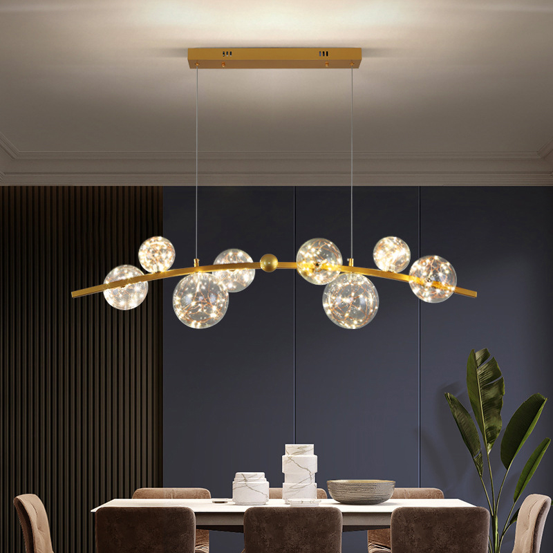 Interior Design Gold - Modern Restaurant LED Chandelier Gold/Black Living