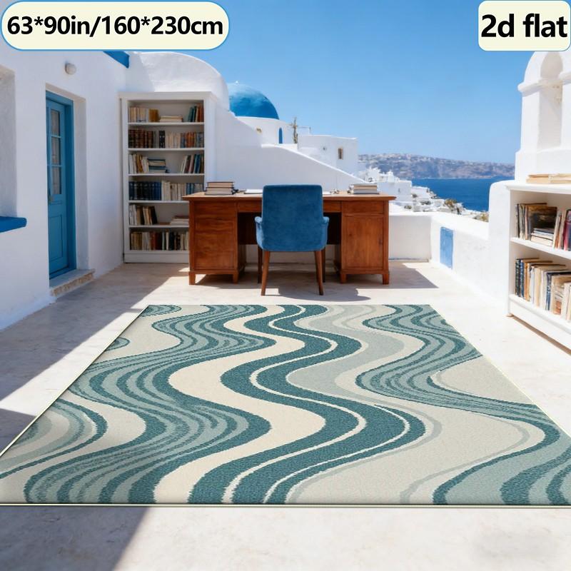 Vintage Gradient Wavy Stripe C - Printed Rug Abstract 评论和价格