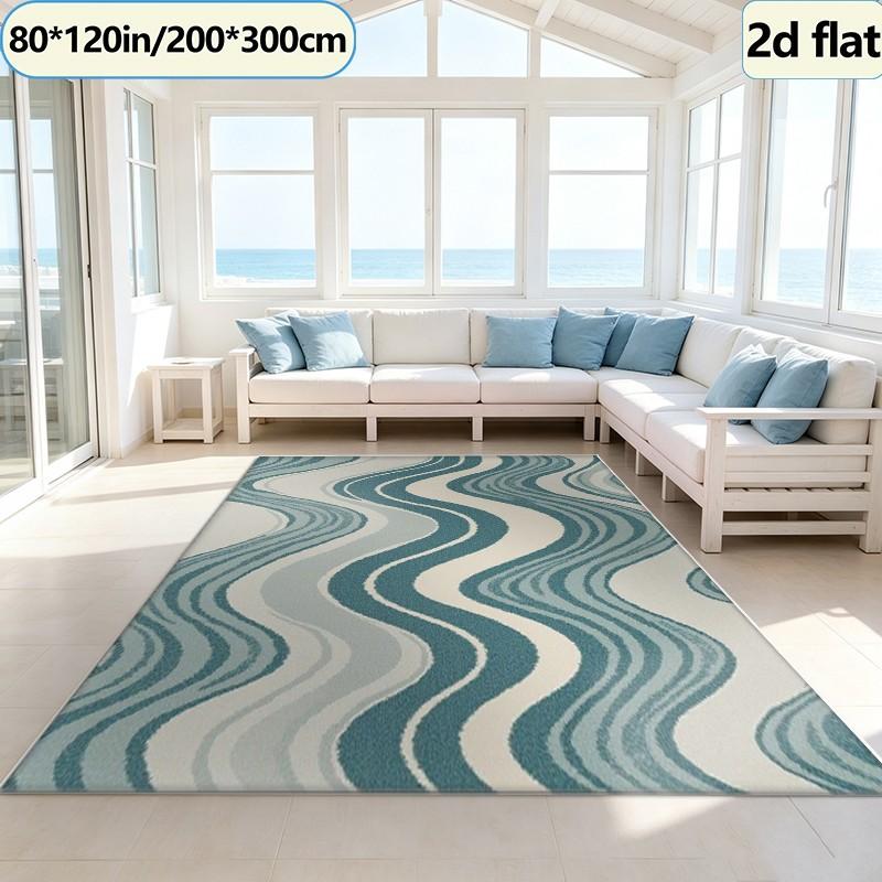 Vintage Gradient Wavy Stripe C - Printed Rug Abstract 评论和价格
