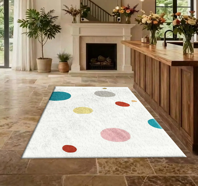 Colorful Watercolor Dot Area R - Printed Rug Abstract 评论和价格