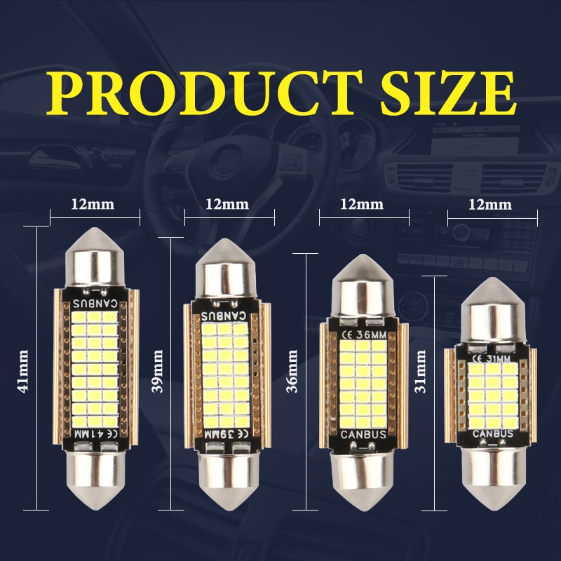4pcs C5W LED Car Light Bulb 31 - Interior Design Gold 评论和价格