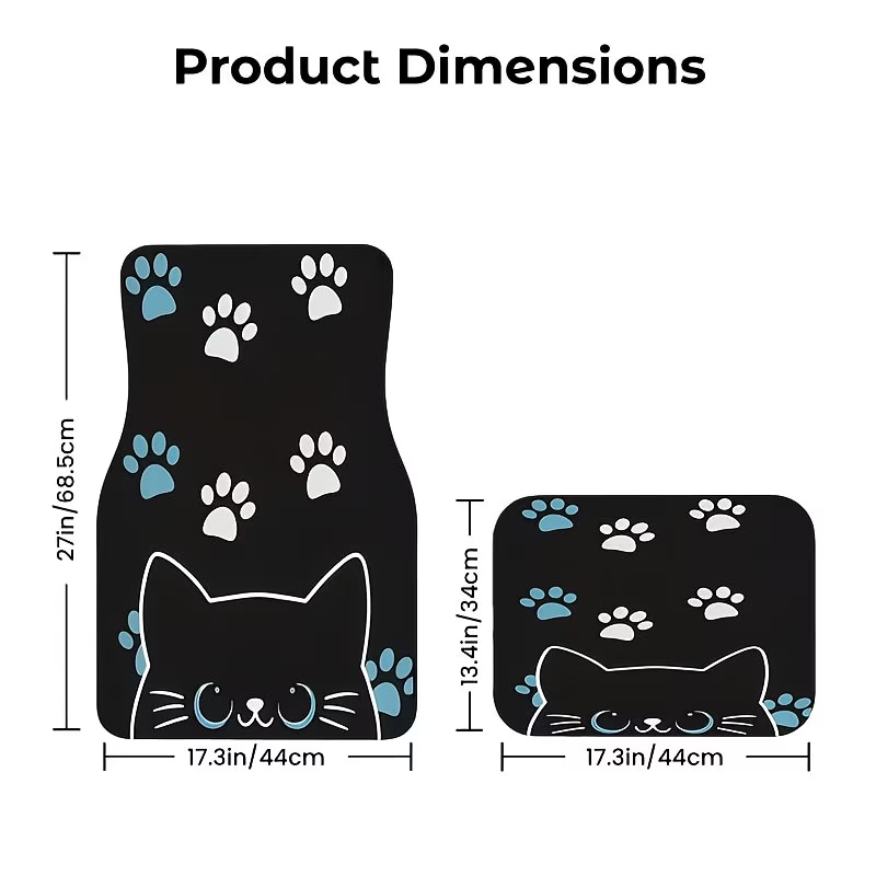 4Pc Car Floor Mats - Cute Cat  - Interior Design Style Quiz 评论和价格