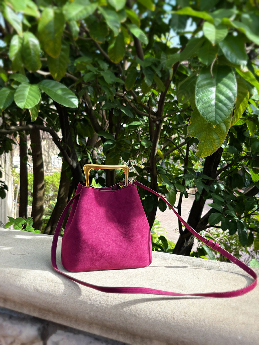Luxury Suede Bucket Bag Women  - Interior Design Gold 评论和价格