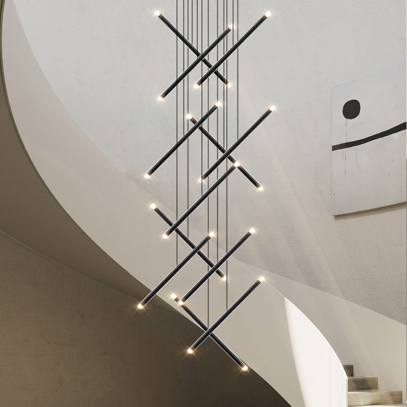 Modern Chandelier LED Stair Ch - Interior Design Hall 评论和价格