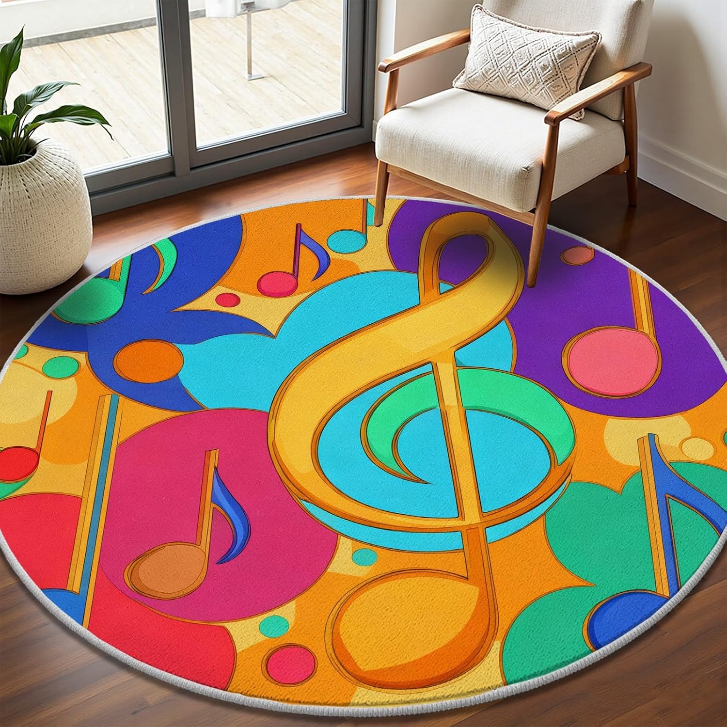Colorful Abstract Musical Note - Printed Rug Abstract 评论和价格