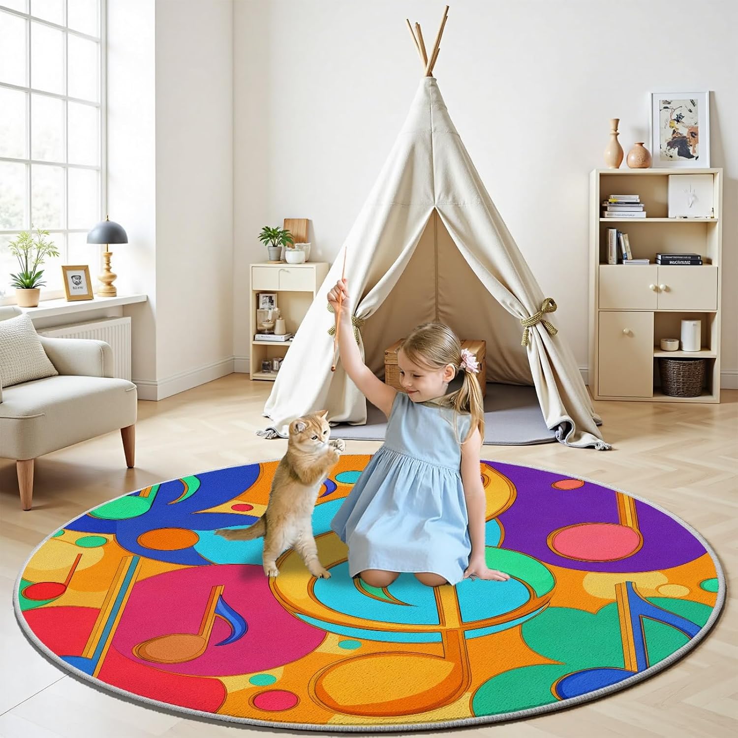 Colorful Abstract Musical Note - Printed Rug Abstract 评论和价格