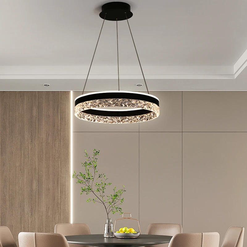 Modern Luxury Crystal LED Pend - Interior Design Hall 评论和价格