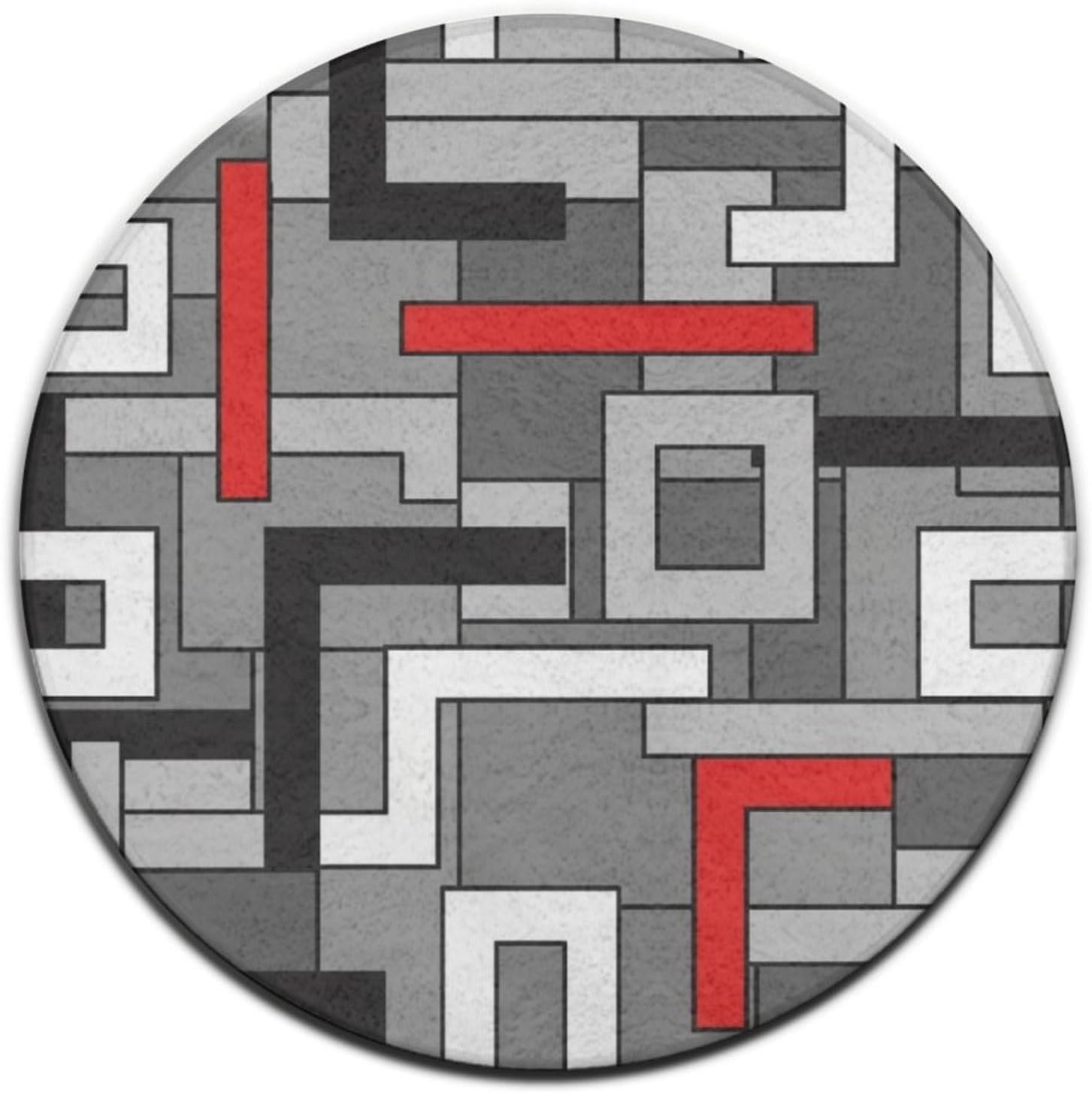 Round Geometric Abstract Polye - Printed Rug Abstract 评论和价格