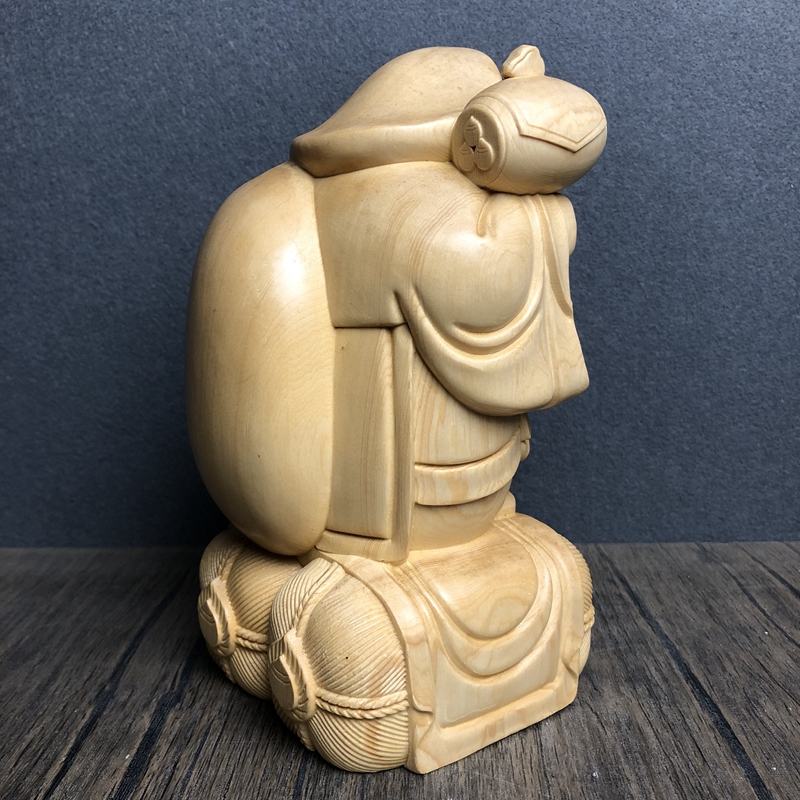 Hand Carved Hinoki Wood Daikok - Interior Design Japan 评论和价格